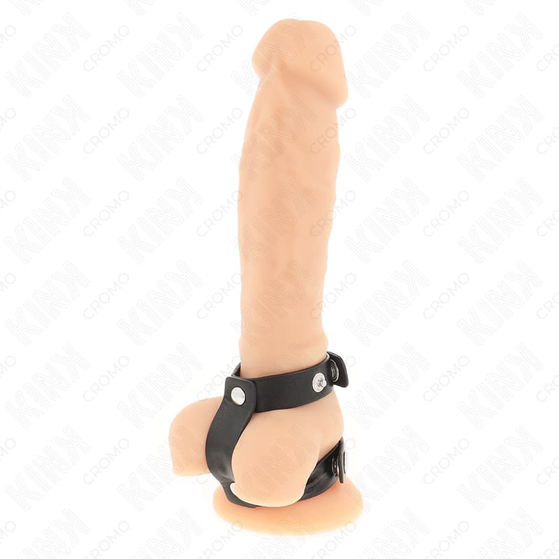 Kink Doppelter Penisring aus Leder – stufenlos verstellbar