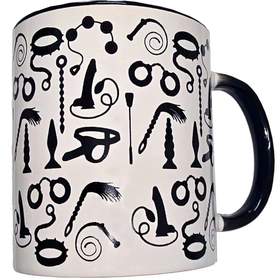 Diablo Picante Bondage-Becher – Weißer Keramikbecher 370 ml