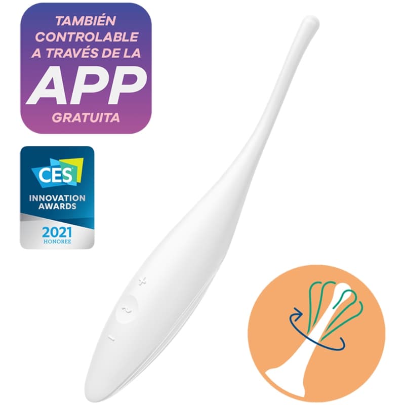 Satisfyer Twirling Joy – App-Vibrator mit zirkulierender Spitze, Weiß