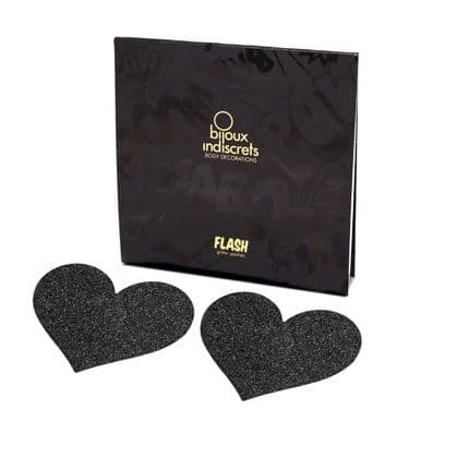 Bijoux Indiscrets Flash Black Heart – Nippelpasties in Herzform