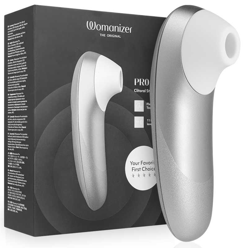 Womanizer Pro Vibrant – Klitoral-Stimulator, Silbergrau
