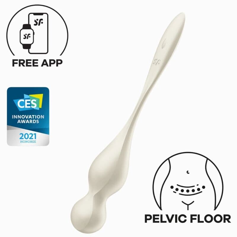 Bedienelemente und Tasten des Satisfyer Kegelkugeln in Nahaufnahme