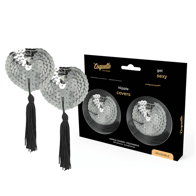 Coquette Chic Desire – selbstklebende Nippelabdeckungen in Silber