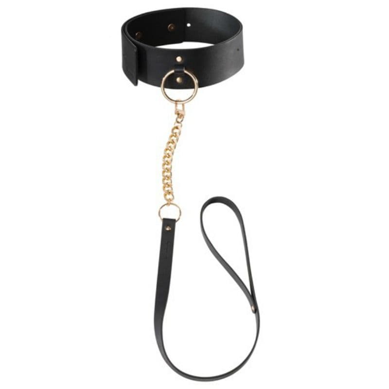 Bijoux Indiscrets Maze – Halsband mit abnehmbarer Leine in Schwarz