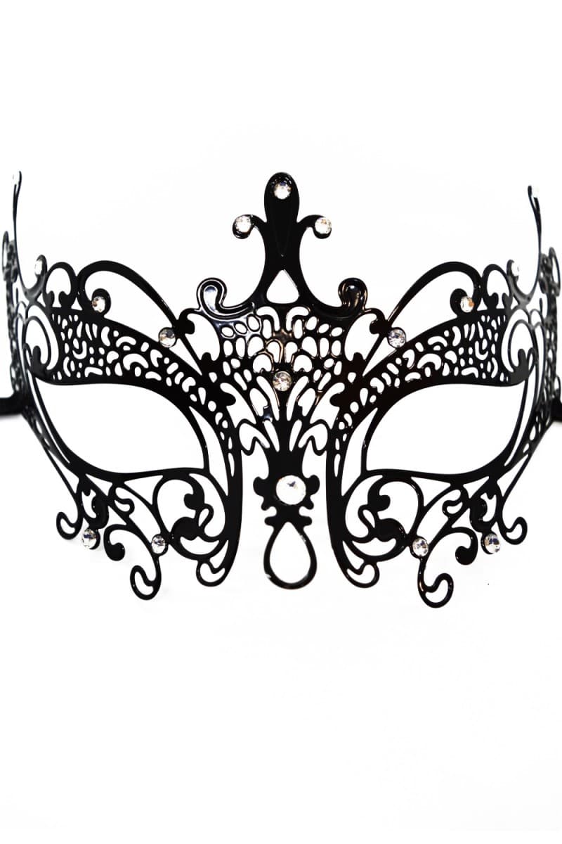 Be Lily – Venezianische Maske aus Metall mit Strasssteinen, schwarz (schwarz 7)
