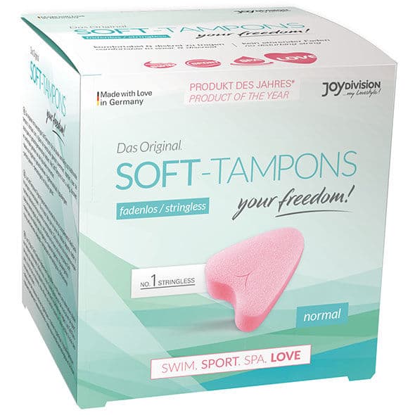 JoyDivision Soft-Tampons, Rückseite der Verpackung mit Produktinformationen