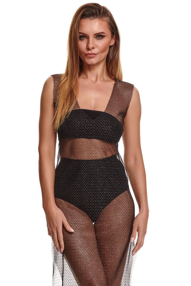 Demoniq Silver Touch Iolanda – langes Netzkleid mit Silberfaden