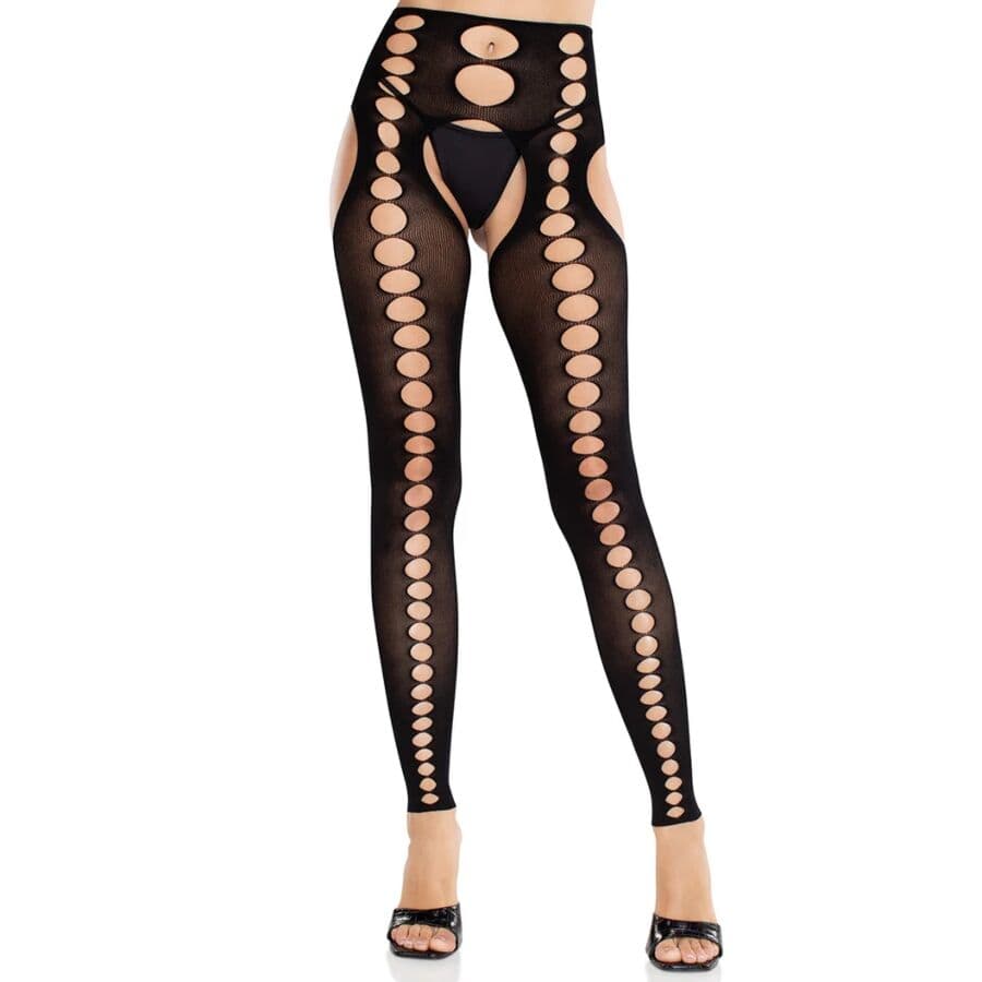 Leg Avenue Strümpfe – nahtlos, blickdicht, mit Straps-Optik