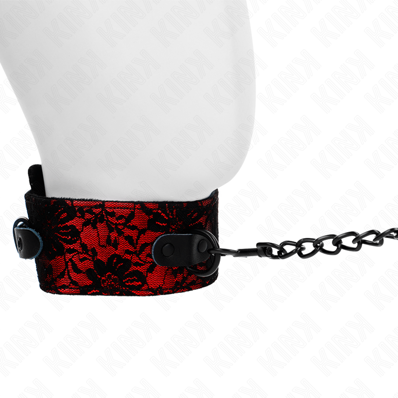 KINK Spitzenkette mit Echtleder-Leine – Halsband mit Leine