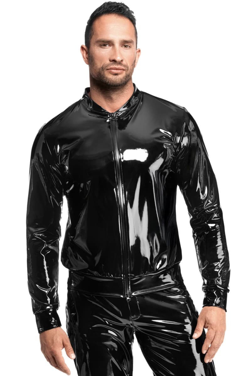 Noir Handmade – Lack-Jacke mit Stehkragen