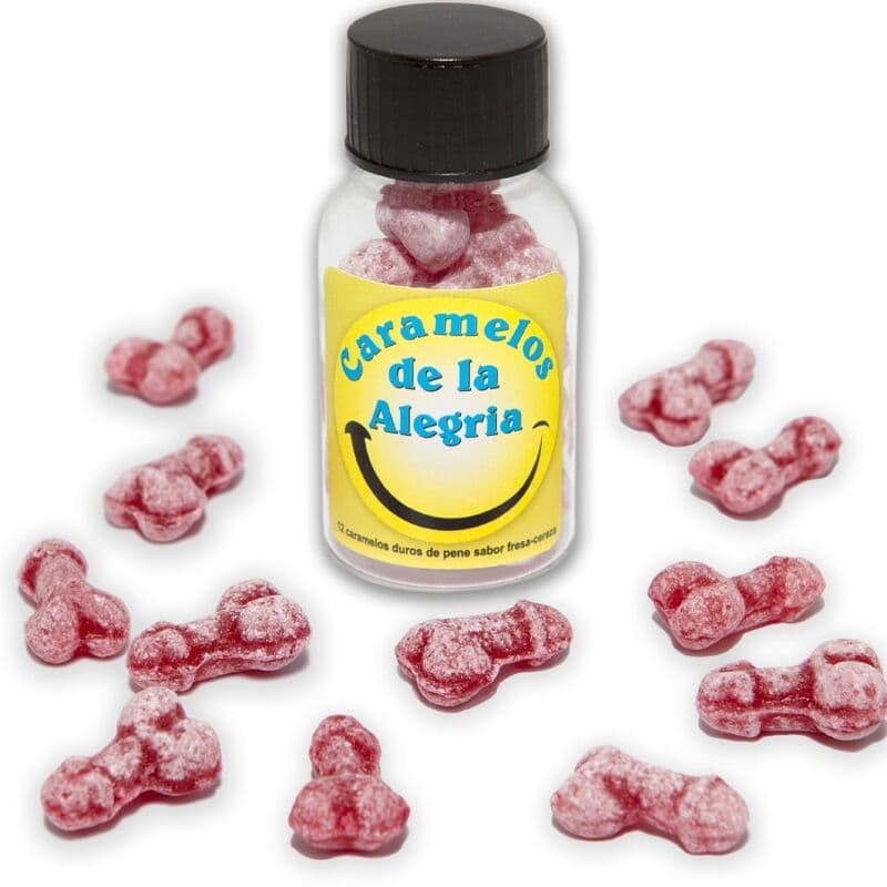 Diablo Picante Freudenbonbons – Penisform, Erdbeere und Kirsche, 12 Stück