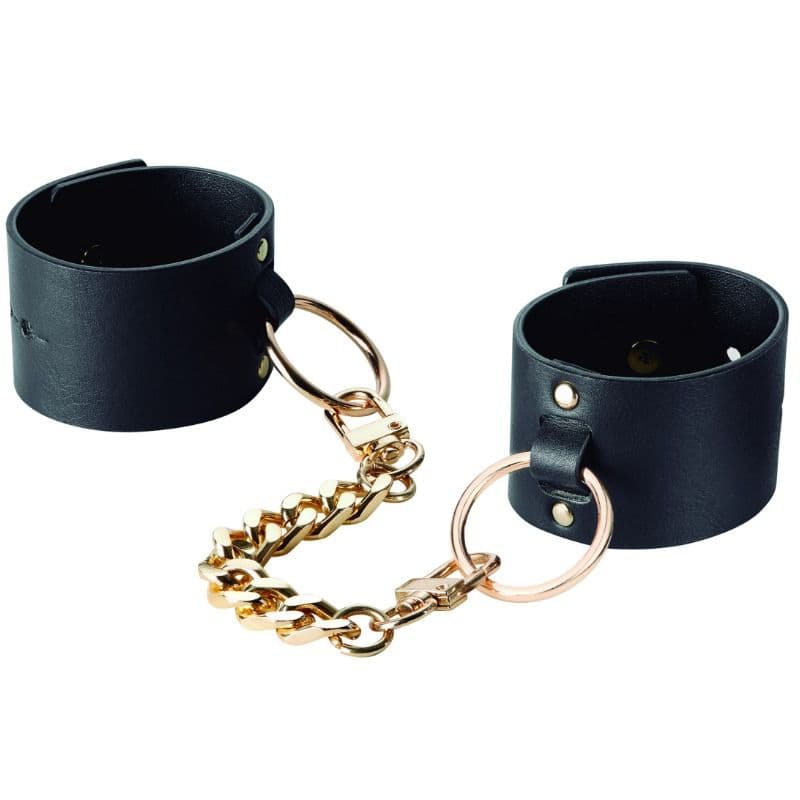 Bijoux Indiscrets Maze – breite Manschetten-Handschellen in Schwarz