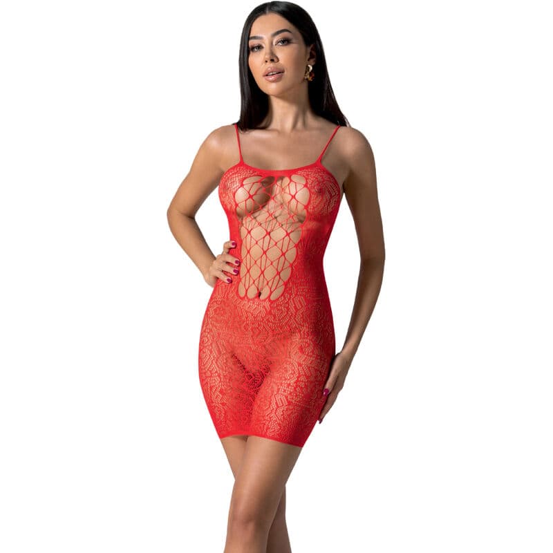 Passion BS096 – Minikleid aus Mesh mit Spitze