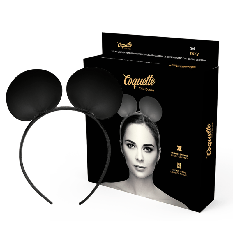 Coquette Chic Desire – Stirnband mit Mäuseohren aus veganem Leder