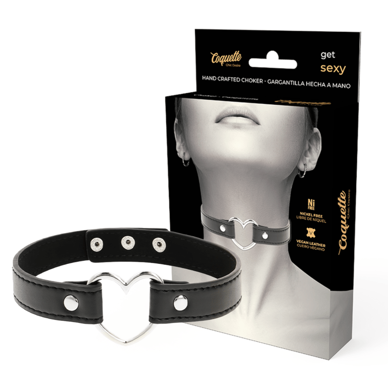 Coquette Chic Desire – Fetisch-Halsband mit Herz-Anhänger