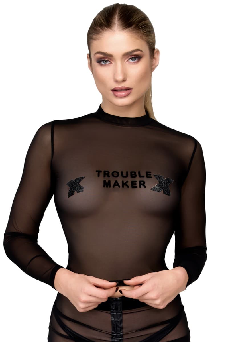 Noir Handmade Troublemaker – Top in Schwarz