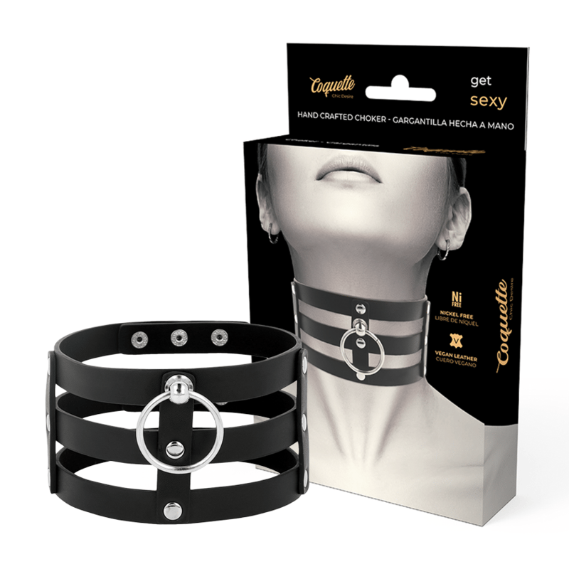 Coquette Chic Desire – Halsband im Fetisch-Stil aus veganem Leder