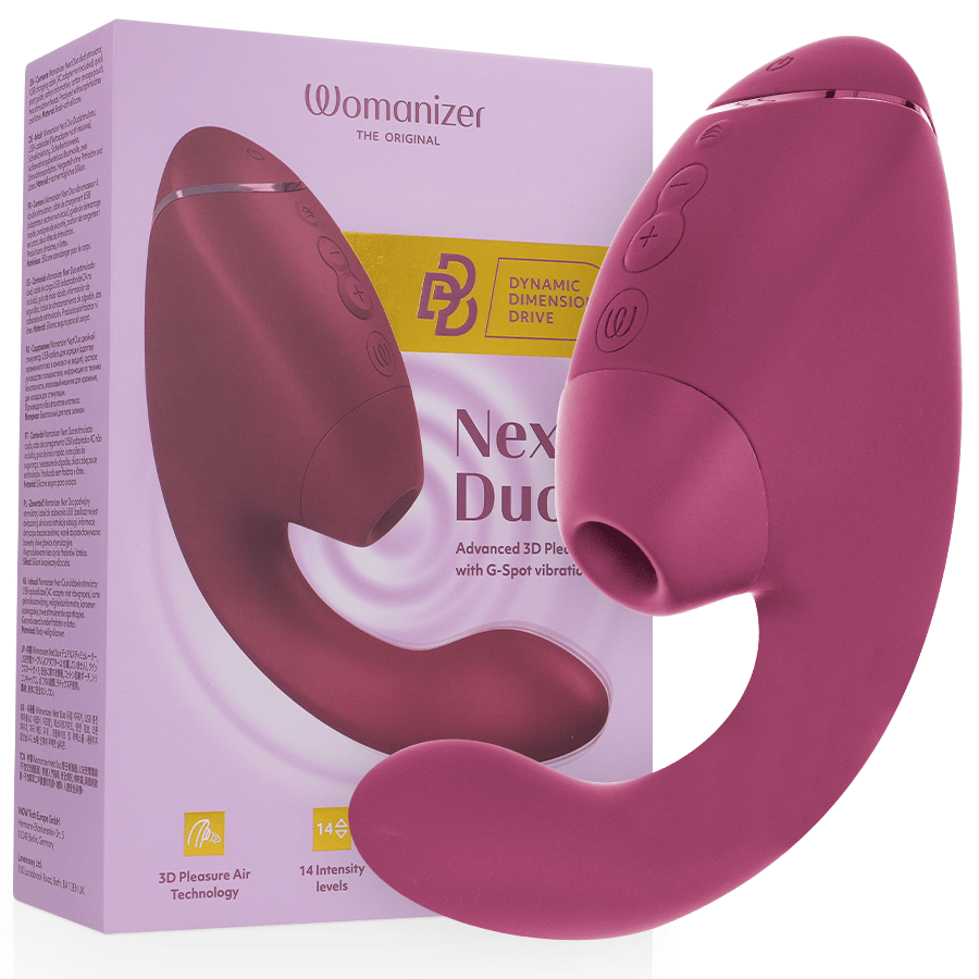 Womanizer Duo Next – Klitoris- und G-Punkt-Stimulator, Dunkelrosa