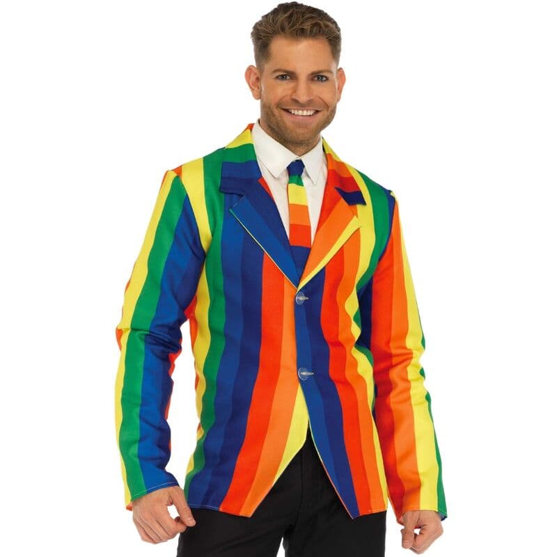 Leg Avenue – Blazer-Kostüm mit Krawatte, Regenbogen