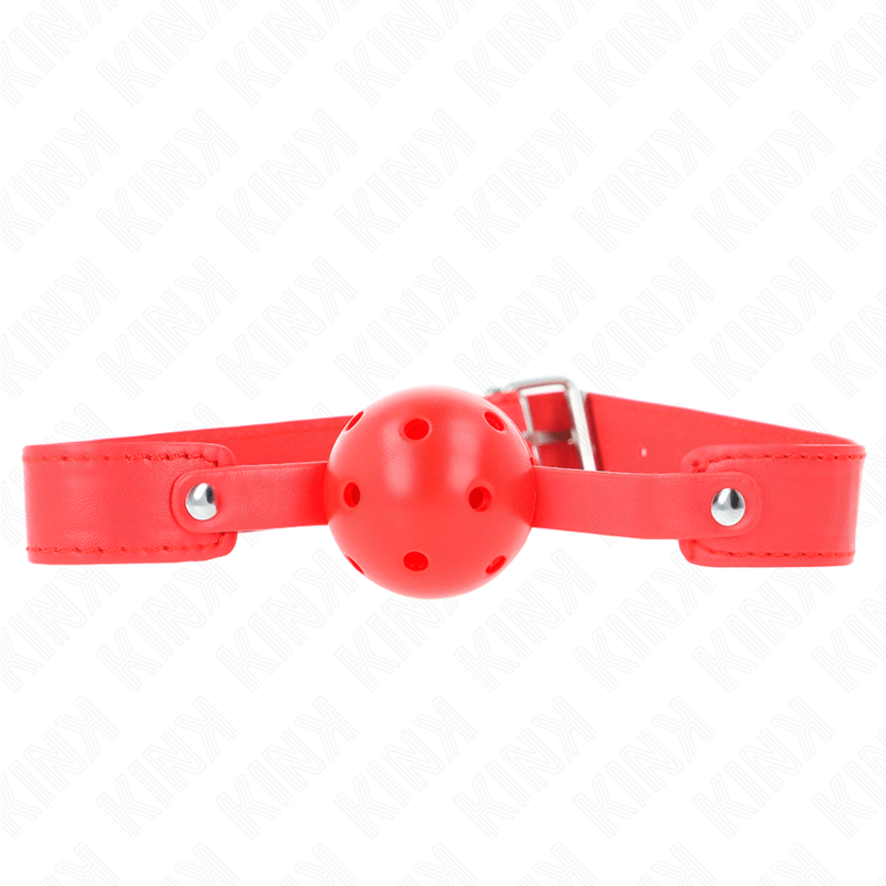 Kink – Ballknebel mit Atemlöchern , Kugel 4,5 cm – Rot, Ansicht 5