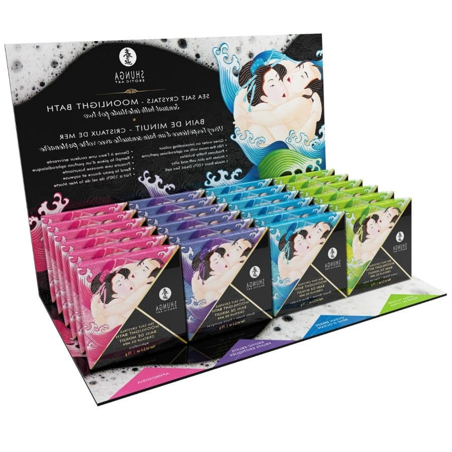 Shunga Love Bath Display – 24 Badesalz-Beutel im Verkaufsdisplay