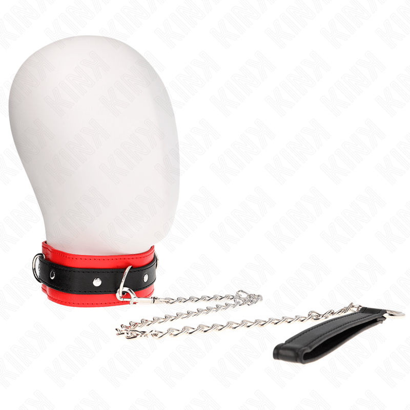 Kink Basismodell 3 – rotes Halsband mit Leine, 53 x 5 cm