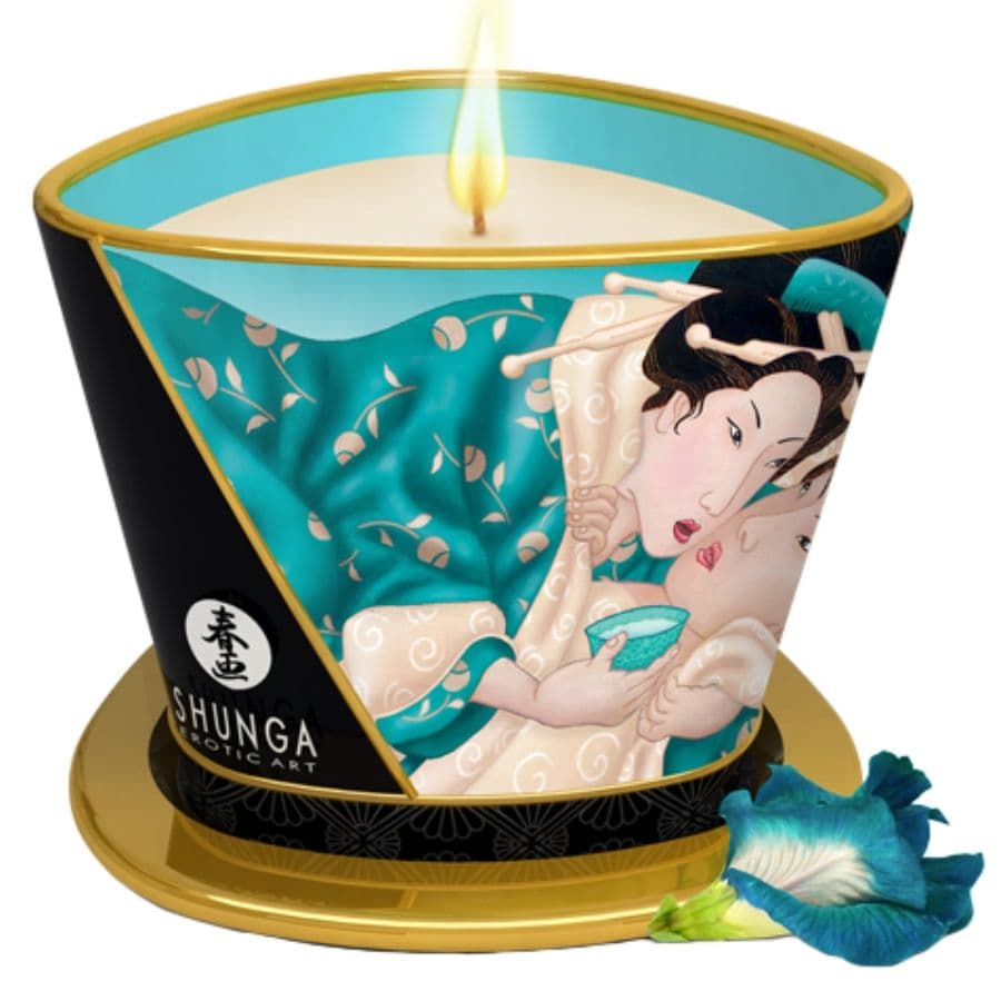 Shunga Island Blossoms – Massagekerze mit blumig-exotischem Duft
