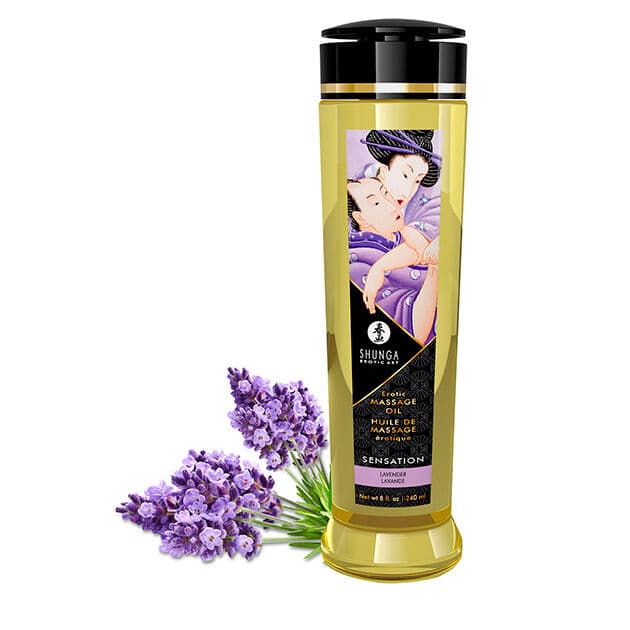 Shunga Sensation – Erotisches Massageöl Lavendel, 240 ml