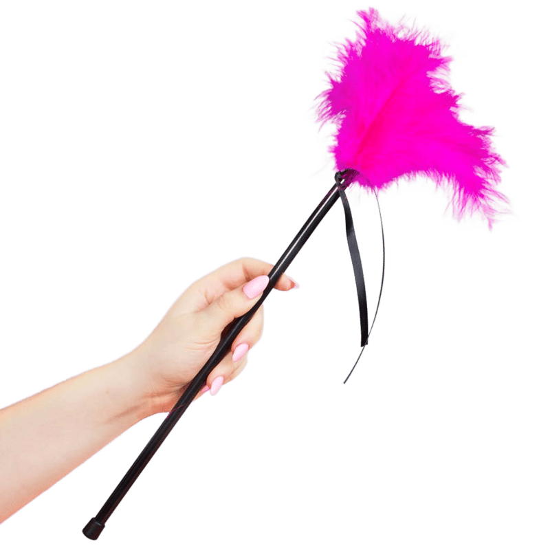 Secretplay Federkitzler – 40 cm mit Griffstab, pink