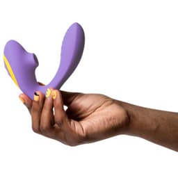 ROMP Reverb G-Punkt-Vibrator in Lila, Bedientaste für die Vibrationsmodi im Detail