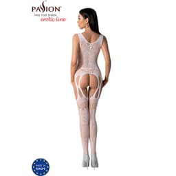 Passion BS099 – Bodystocking mit Netzdessin und Spitze – Weiss, Ansicht 18