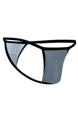 Cut4Men Mini Tanga Kini Netz Slip in Grau, am Körper getragen zur Veranschaulichung der Passform