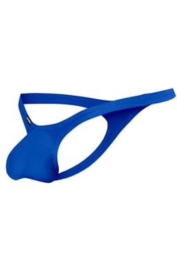 Cut4Men Low-Rise-String mit Bulge-Effekt in Königsblau, Detailansicht des Bulge-Bereichs