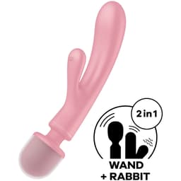 Satisfyer Triple Lover – Rabbit-Vibrator und Massagestab in einem – Rosa, Ansicht 13