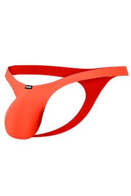 Cut4Men Bulge String Plus in Orange, Detailansicht des gummierten Logos am Bund
