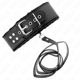 KINK Halskette mit silbernen Nieten, Modell 4, Detailansicht der Naht am Riemen