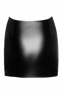 Noir Handmade Minirock mit Strumpfband in Schwarz, Detailaufnahme der seitlichen Öffnung