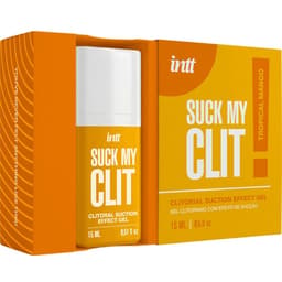 Intt Suck My Clit Gel Tropische Mango im Größenvergleich zur Hand
