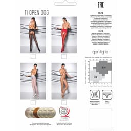 Passion Tiopen 006 Ouvert-Strumpfhose, Rückansicht am Modell mit Blick auf Gesäß und Beine