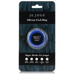 Verpackung des Je Joue Silikonrings Blau mit allen Produktangaben