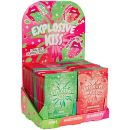Secretplay Popcandy-Beutel in den Geschmacksrichtungen Erdbeere, Wassermelone und Minze