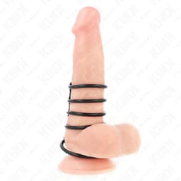 Kink Penisring-Set aus Silikon mit fünf Ringen in der Gesamtansicht