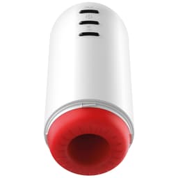 Jamyjob Rocket Masturbator in der Hand gehalten im Größenvergleich