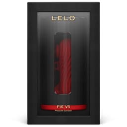 Lelo F1S V3 Masturbator liegend, gesamte Länge und Durchmesser im Überblick