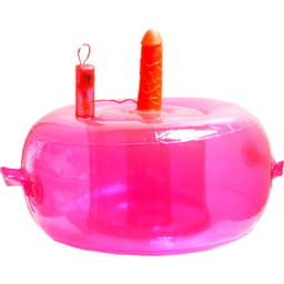 Seven Creations Ecstasy Lounge, aufblasbarer Liebessessel in Rosa mit Vibrator in der Gesamtansicht