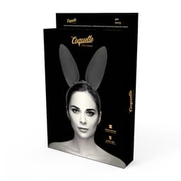 Coquette Chic Desire Stirnband mit Hasenohren aus veganem Leder, Draufsicht auf beide Ohren
