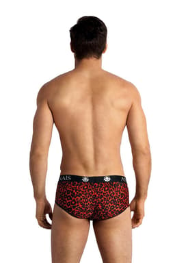 Anais for Men Shorty (Tribal), Nahaufnahme des Materials mit Leo-Print