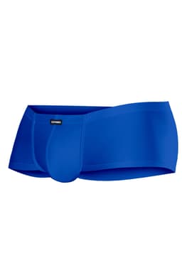 Cut4Men Hipster-Slip aus Mikrofaser in Königsblau, Detailansicht des gummierten Logos