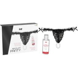 Gleitgel-Flasche mit Erdbeergeschmack aus dem Intt Panty-Black-Set