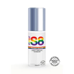 Stimul8 S8 Glide Pride Gleitgel, Etikett mit Produktinformationen im Detail